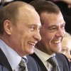 Путин и Медведев, шарж
