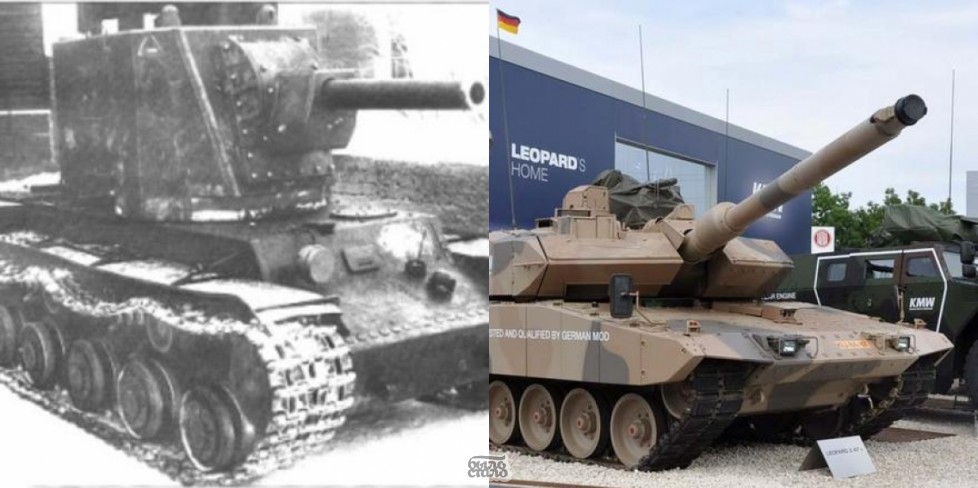 Самый первый и самый новый танки КВ-2 и Леопард 2А7